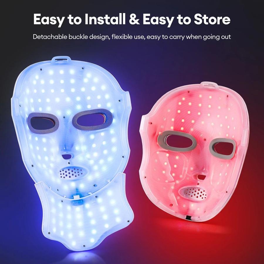 ワイヤレスフェイスネック美容 LED マスク 7 色フォトンフェイシャル