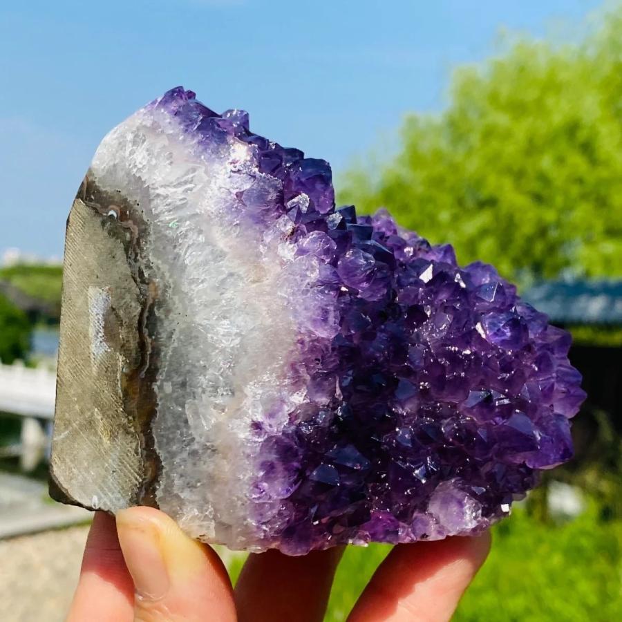アメジストクラスター 天然紫水晶 大型鉱物標本 500-600g : イーク