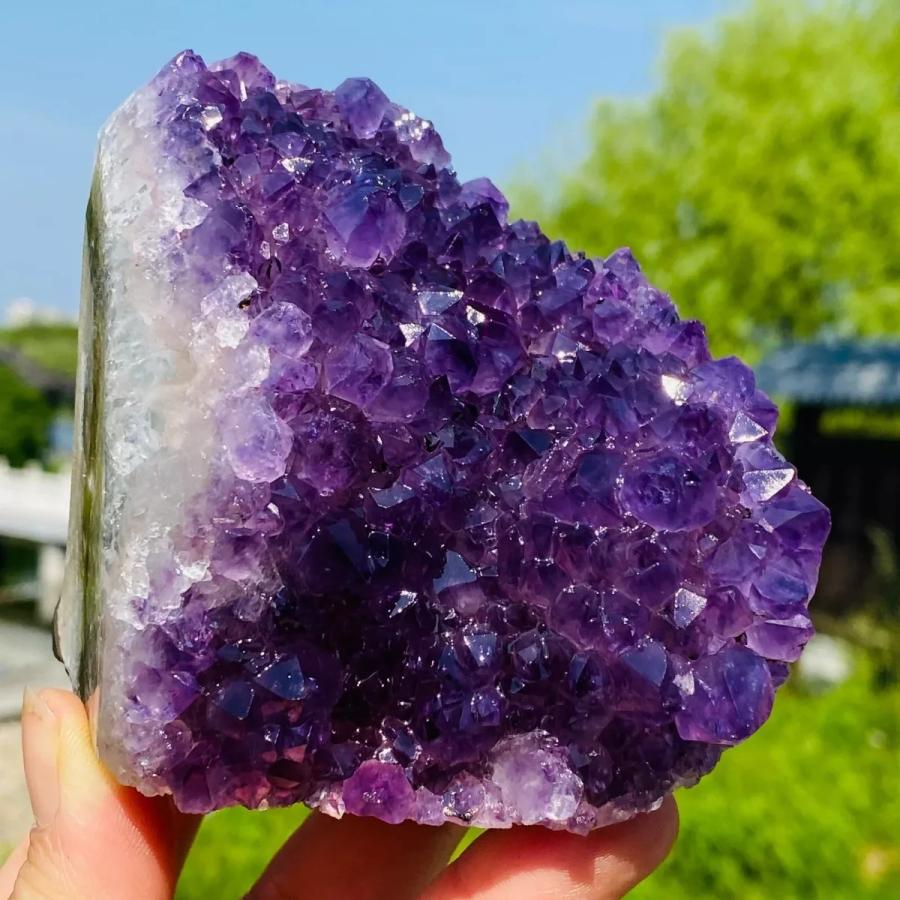 ② 大型 アメジスト クラスター 紫水晶 原石 アメジストクラスター 天然紫水晶 大型鉱物標本 2-2.5kg : イーク
