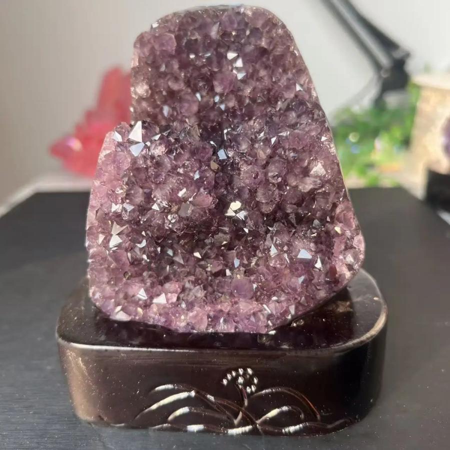 アメジストクラスター 原石 約1150g 濃紫 紫水晶 天然石 置物 天然アメジストクォーツクラスター 紫水晶の天然石 クラスター型 原石