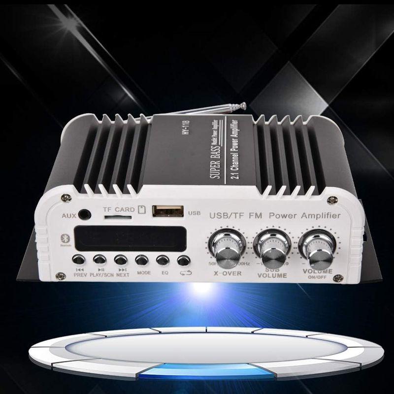 2.1チャンネル HIFI カーオーディオアンプ 重低音 Bluetoothステレオデジタルアンプ 高性能FMラジオスーパーベース 家庭用カ