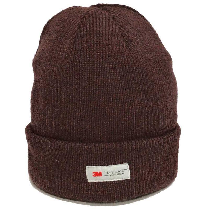 ハッピーハット ニット帽 3Mシンサレート 暖かい ウール混ニットワッチ ブラウンMIX knit167901 裏地フリース