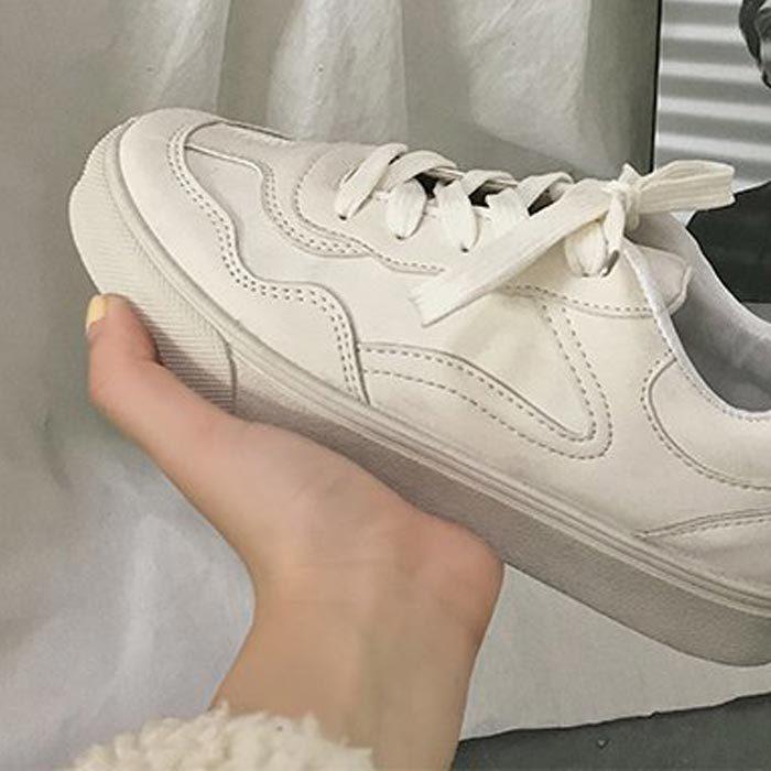 スニーカー レディース 韓国 レースアップ シューズ 軽量 おしゃれ かわいい 人気 おすすめ 靴 22 5cm 25cm Bm1042 Bm1042 Yellow 通販 Yahoo ショッピング