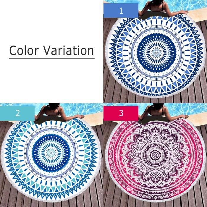全品10%オフCP!24H限定]ラウンドビーチタオル 円形 大判 海 海水浴