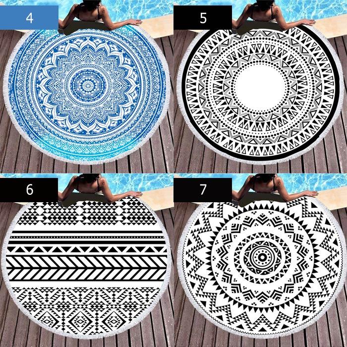 全品10%オフCP!24H限定]ラウンドビーチタオル 円形 大判 海 海水浴