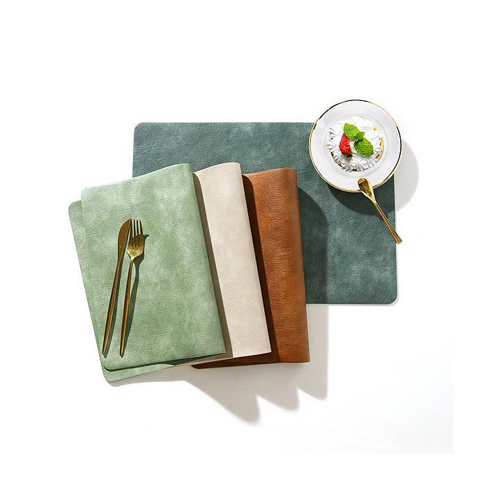 1点1290円!対象2点購入クーポンで]ランチョンマット 高質PUレザー 2枚