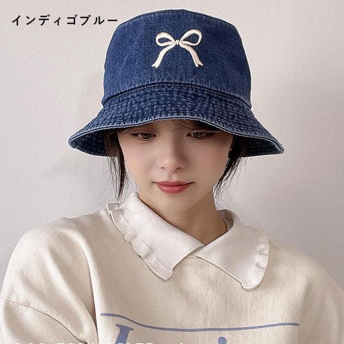 903円!クーポンで!]バケットハット 帽子 バケハ レディース デニム 青