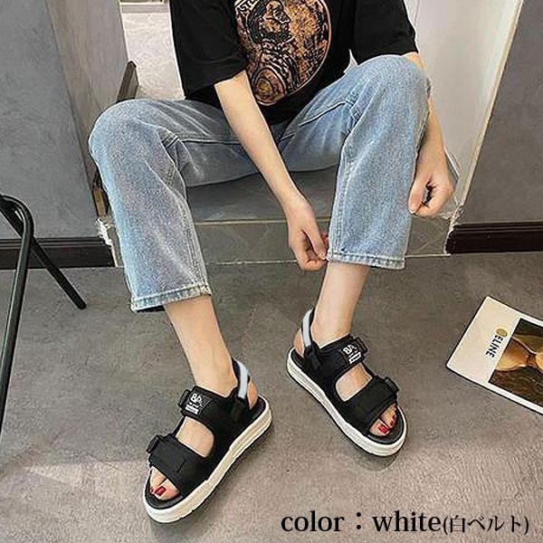サンダル レディース おしゃれ 大きいサイズ 厚底 ベルクロ スポーツ