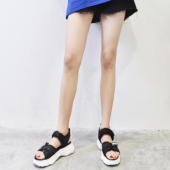 まり yello ブラック スポーツサンダル サンダル レディース 厚底 スポーツサンダル 美脚 軽量 歩き