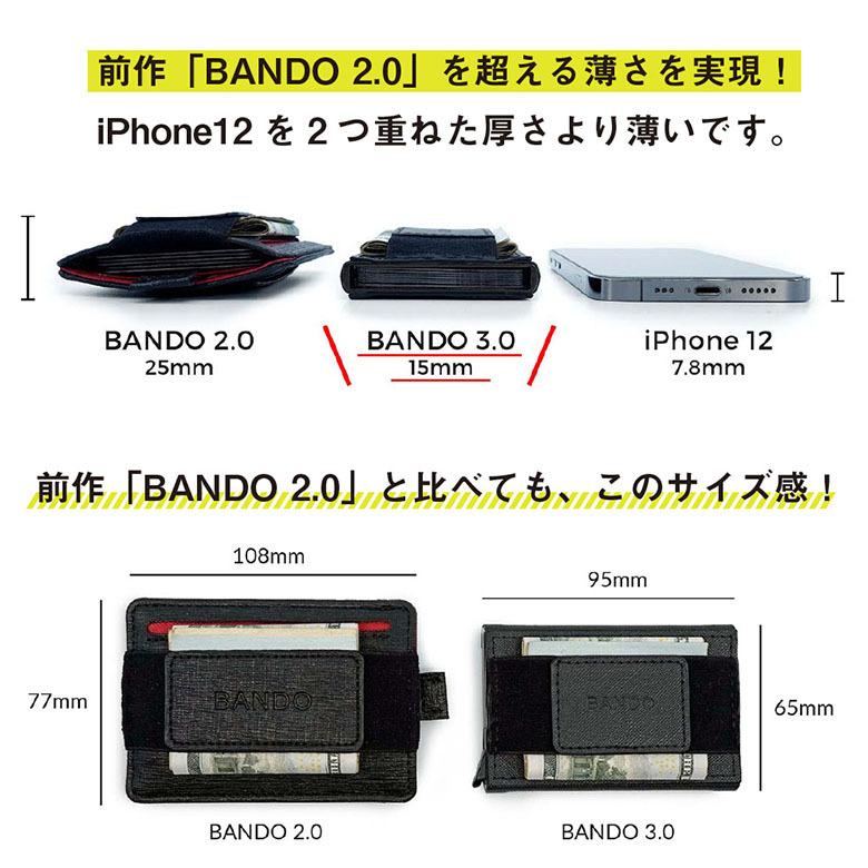 BANDO3.0 財布 メンズ ミニマリスト ミニ財布 コンパクト 薄型 小さい財布 薄い 革 カードケース ウォレット 小さい マネークリップ コインケース｜yellowcreate｜03