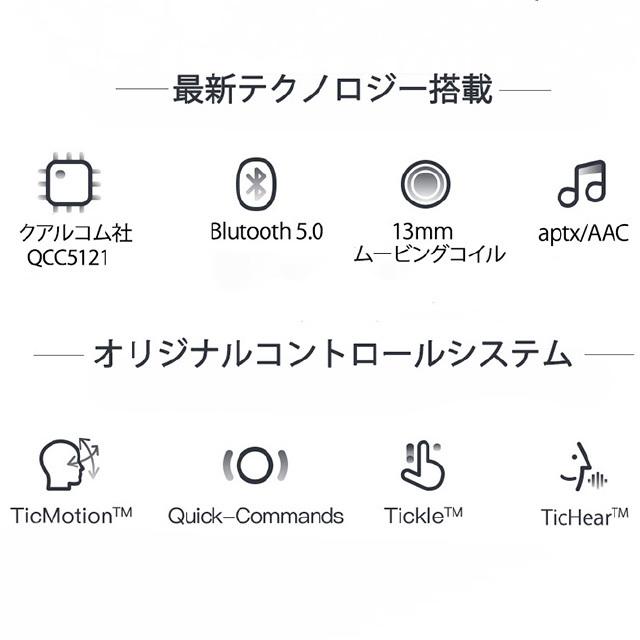 TicPods2 Pro イヤホン bluetooth ブルートゥース ワイヤレスイヤホン 両耳 片耳 自動ペアリング 高音質 通話 iPhone Android ワイヤレス マイク内蔵 Siri対応 |  | 01