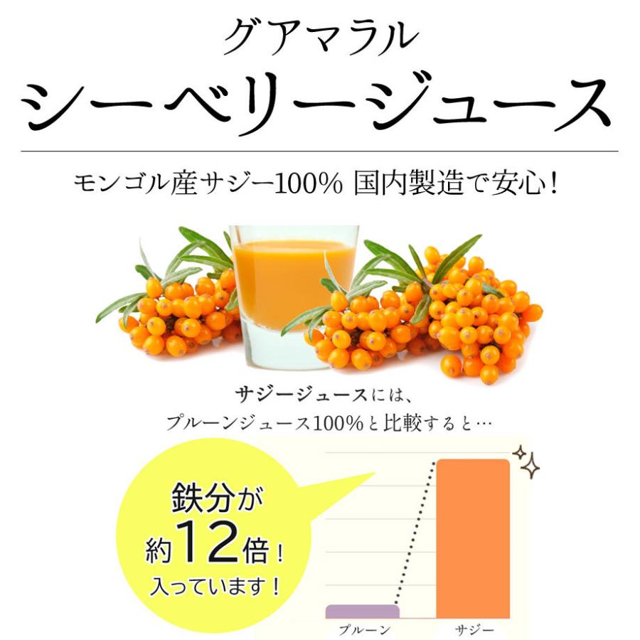 サジージュース サジー 100% ＋ゆず  お試しサイズ 360ml 鉄分 モンゴル産 鉄分補給 健康飲料 ゆずハチミツブレンド グアマラル お試し 美容 健康 沙棘 ギフト｜yellowdoctorjapan｜06