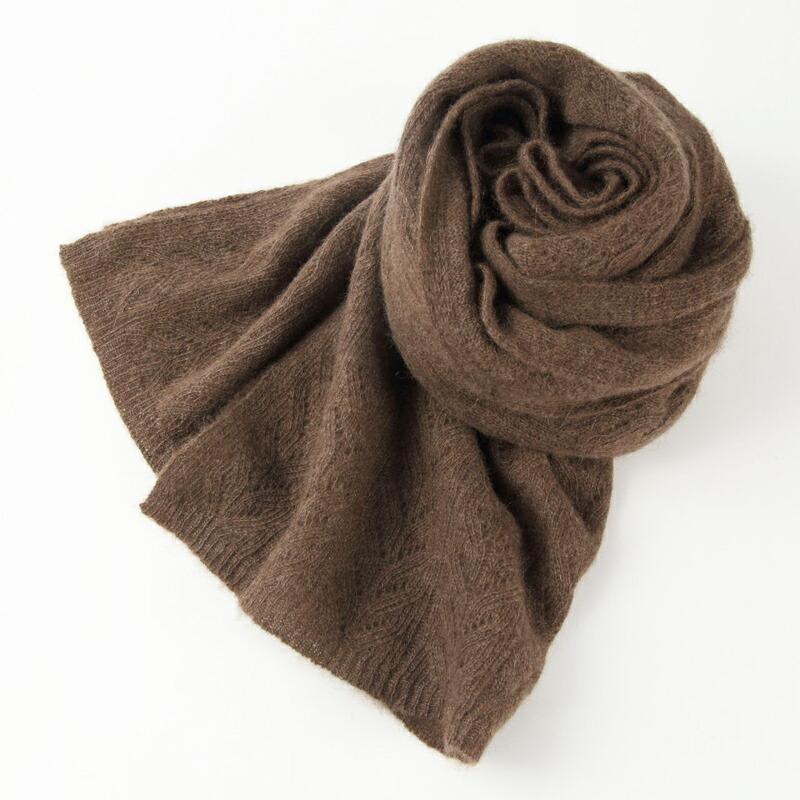 ストール ヤク大判ストール モンゴル国産 天然ヤク 100％ ニット 編み