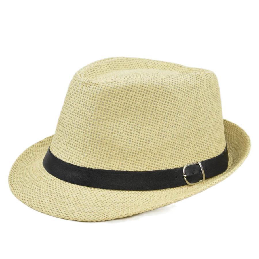 麦わら帽子 中折れハット 大きいサイズ ハット M L ストローハット リボン ベルト 帽子 麦わら 麦藁 メンズ レディース 春 夏 財布、帽子、ファッション小物 