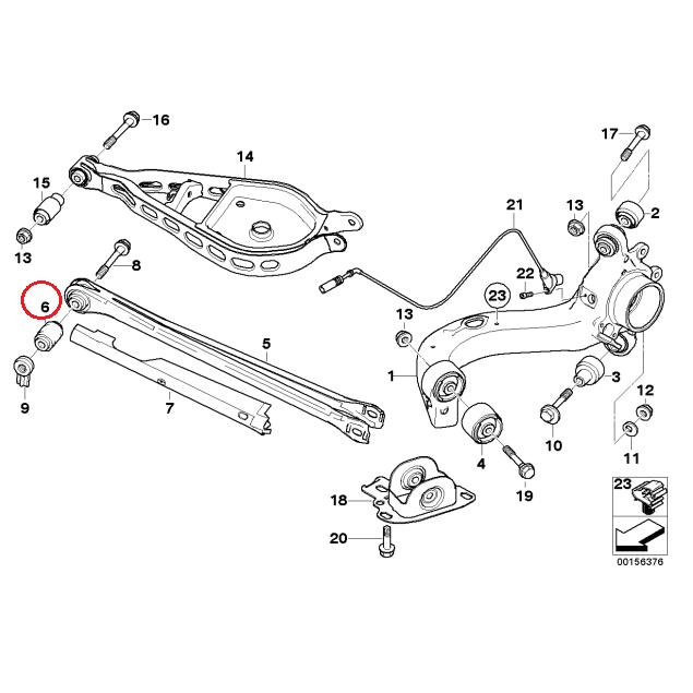 【Febi bilstein】 マウンティング(アクスルストラット) [BMW,3シリーズ,E46 / 33326770824,33321092248,01022] | BMW | 01