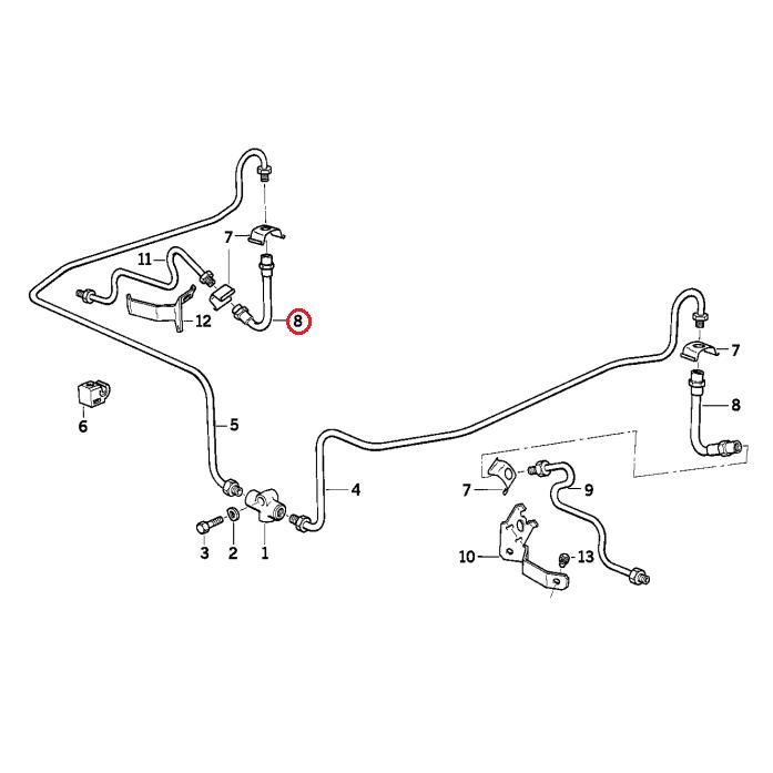 【febi bilstein】 リアブレーキホース(225mm) [BMW,3シリーズ,E36 / 34321159524,01726] | BMW | 01