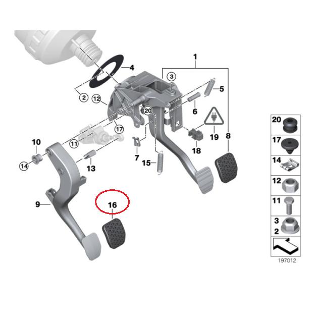 【Febi bilstein】 ブレーキペダルカバー [BMW,3シリーズ,E30 / 35211108634,01760] | BMW | 01