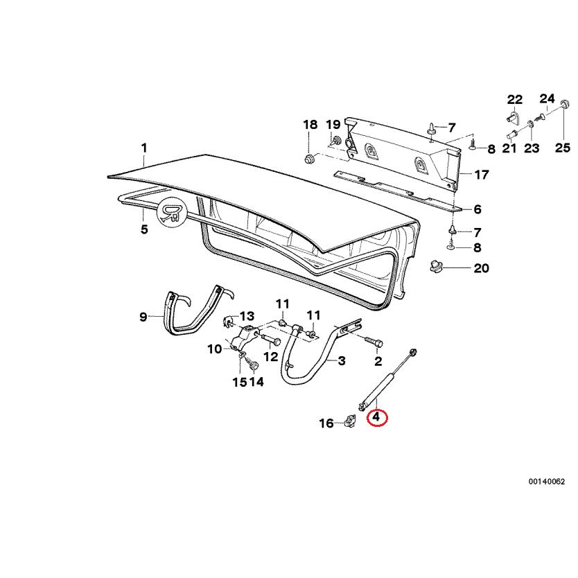 【febi bilstein】 トランクダンパー(410N) [BMW,5シリーズ,E34 / 51248110327,51241934270,01787] | BMW | 01