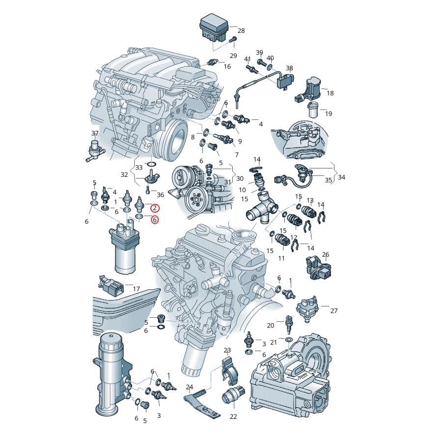 【febi bilstein】 エンジンオイルプレッシャースイッチ [VW,フォルクスワーゲン,SCIROCCO,シロッコ / 038919081K,038919081H,19018] | フォルクスワーゲン | 01