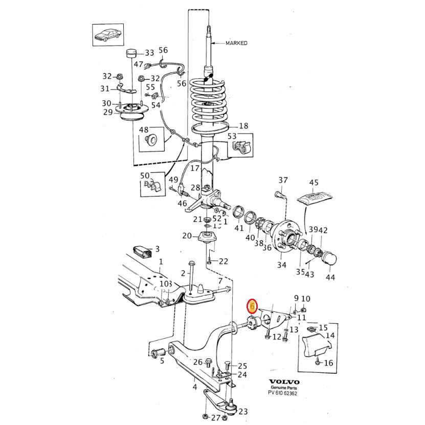 【febi bilstein】 ロワーアームブッシュ(左/後) [VOLVO,ボルボ,240 / 1359812,1205826,08945] | ボルボ | 01