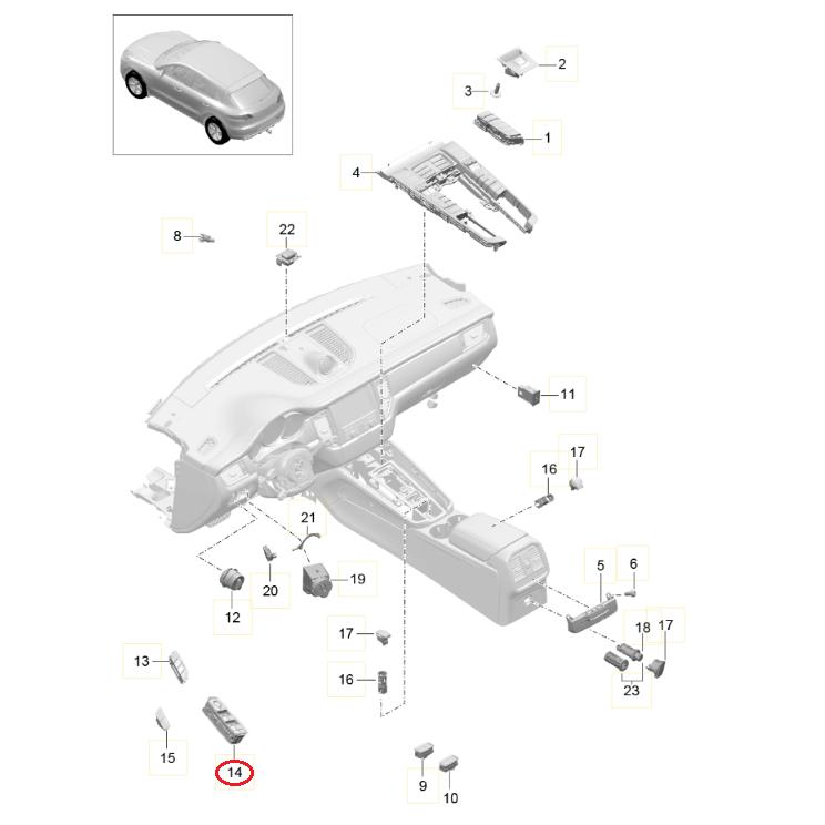 PORSCHE（ポルシェ） 【METZGER】 フロントパワーウィンドウスイッチ