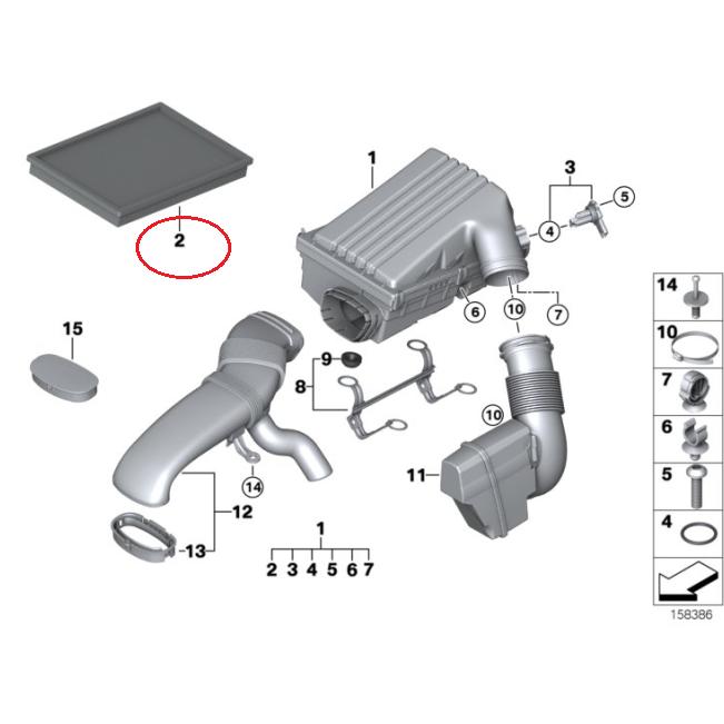 【Febi bilstein】 エアーエレメント [BMW,X5シリーズ,E70 / 13717548888,100359] | BMW | 01