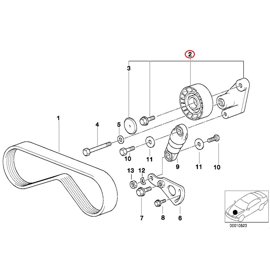 【febi bilstein】 ドライブベルトテンショナー [BMW,5シリーズ,E39 / 11281742859,11281736715,11329] | BMW | 01