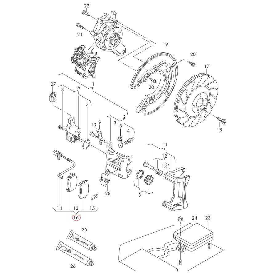 【febi bilstein】 リアブレーキパッド(センサー付) [AUDI,アウディ,A8 / 4G0698451H,4G0698451,116016] | Audi | 01