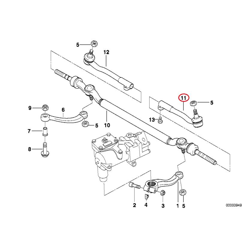 【febi bilstein】 タイロッドエンド(左) [BMW,7シリーズ,E38 / 32211141345,11814] | BMW | 01