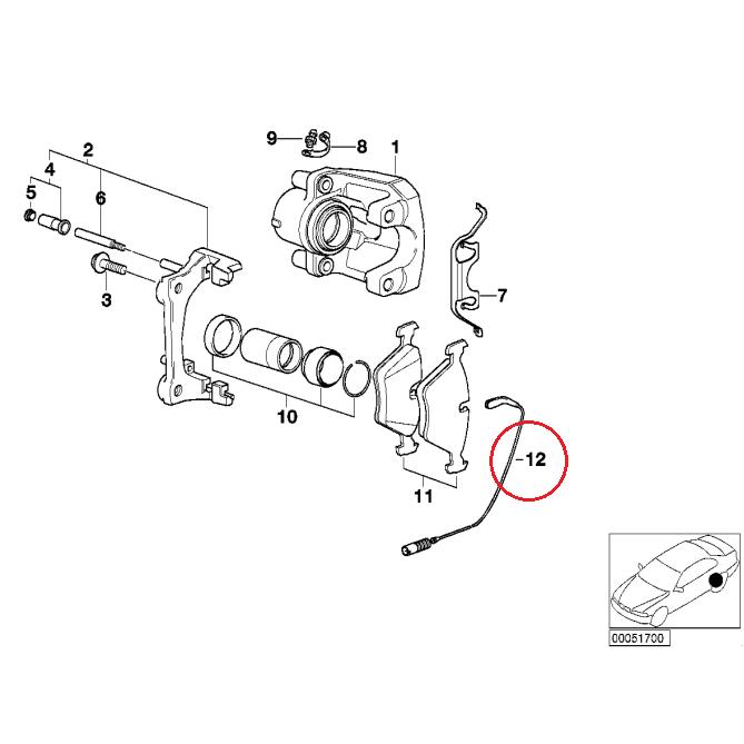 【Febi bilstein】リアブレーキパッドセンサー [BMW,3シリーズ,E46 / 34351164372,11935] | BMW | 01