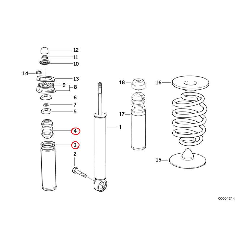 【febi bilstein】 リアバンプラバーセット(ダストカバー付) [BMW,3シリーズ,E36 / 33502290318,33521136283,13096] | BMW | 01