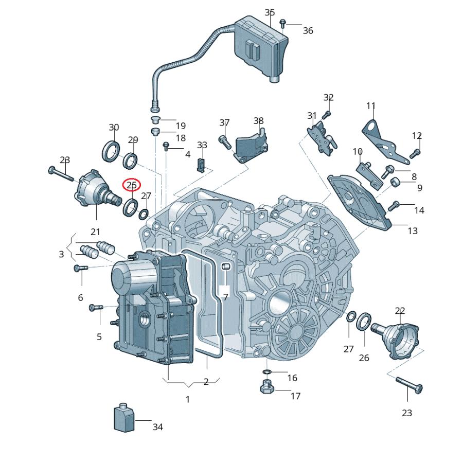 【febi bilstein】 オイルシール [AUDI,VW,アウディ,フォルクスワーゲン / 02J409189E,02J409189A,15263] | Audi | 01