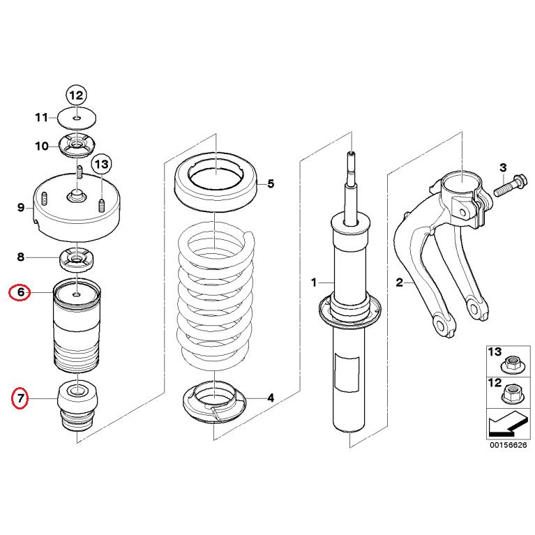 【febi bilstein】 フロントバンプラバー左右セット(カバー付) [BMW,X5シリーズ,E70 / 31336771892,31336776554,170482] | BMW | 01