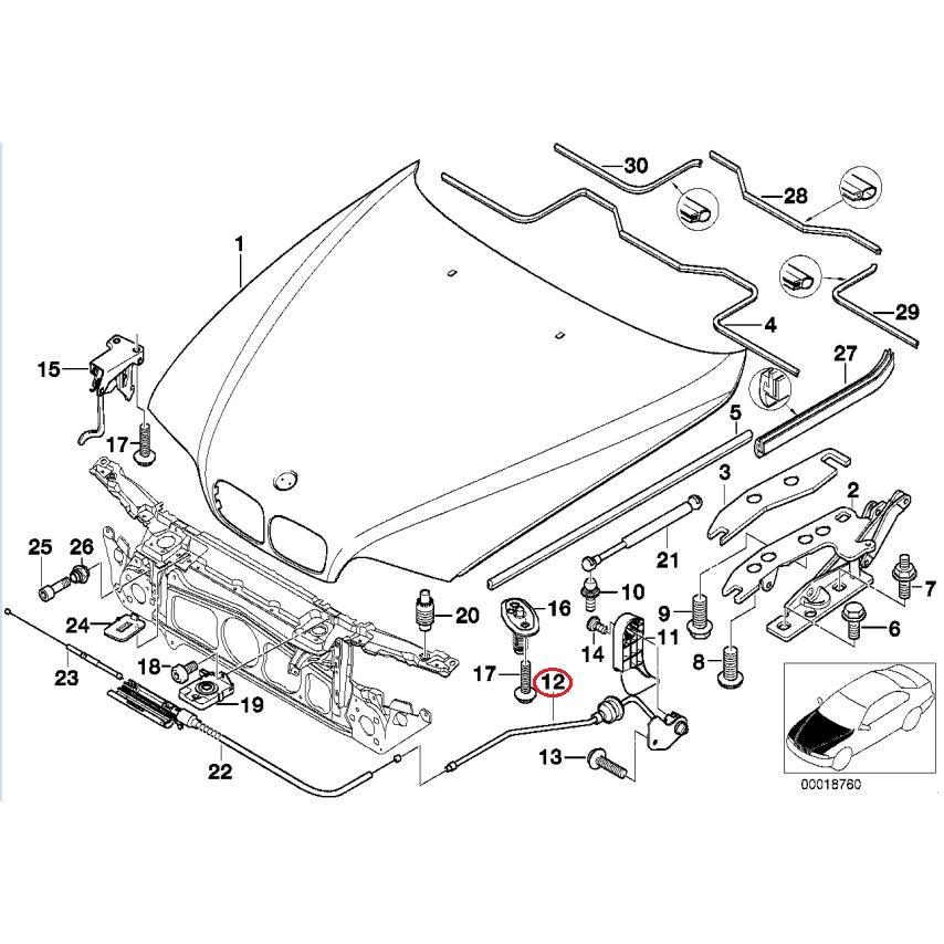 【BBR】 ボンネットオープナーワイヤー [BMW,5シリーズ,E39 / 51238176595,001-10-17602] | BMW | 01