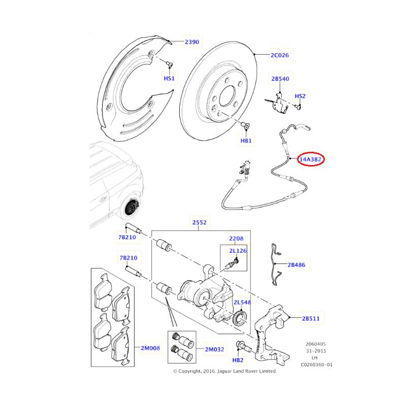 ランドローバー（LAND ROVER） 【febi bilstein】 リアブレーキパッドセンサー [Range Rover,レンジローバー ...