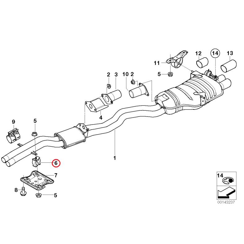 【febi bilstein】 マフラーマウント [BMW,7シリーズ,E38 / 18211745426,21225] | BMW | 01