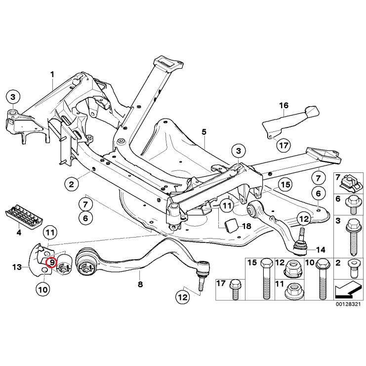 【febi bilstein】 ストラットアアームブッシュ [BMW,7シリーズ,E65 / 31126765991,31120304308,21841] | BMW | 01