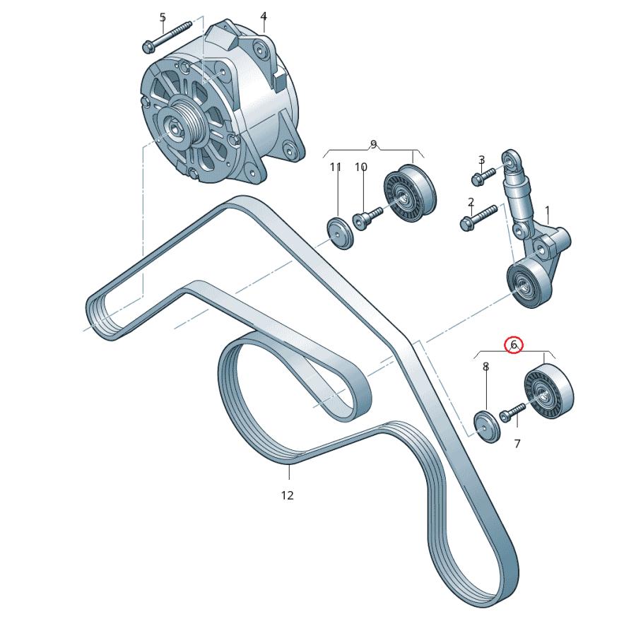 【febi bilstein】 アイドラープーリー [AUDI,アウディ,A8 / 07D145276C,07D145276B,22363] | Audi | 01