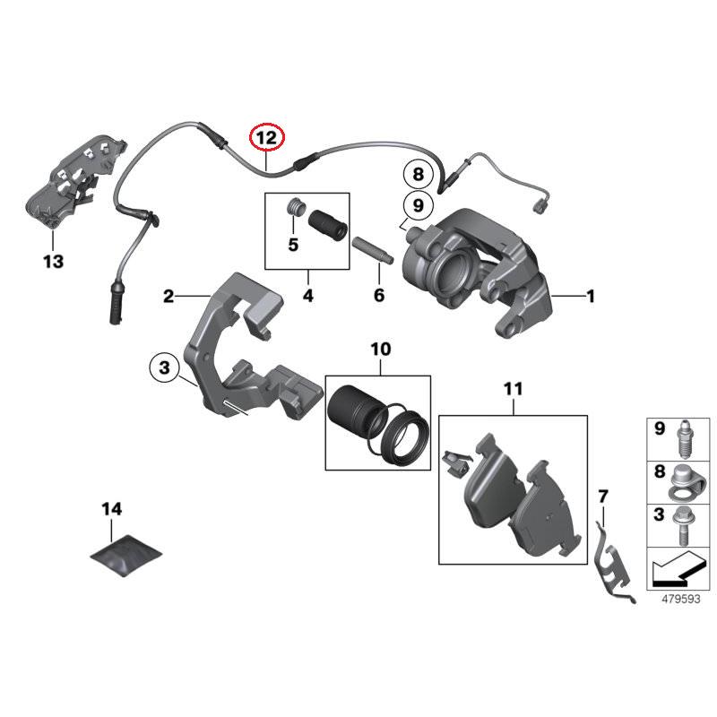 【febi bilstein】 リアブレーキパッドセンサー [BMW,7シリーズ,E65 / 34356778038,34356755267,23123] | BMW | 01