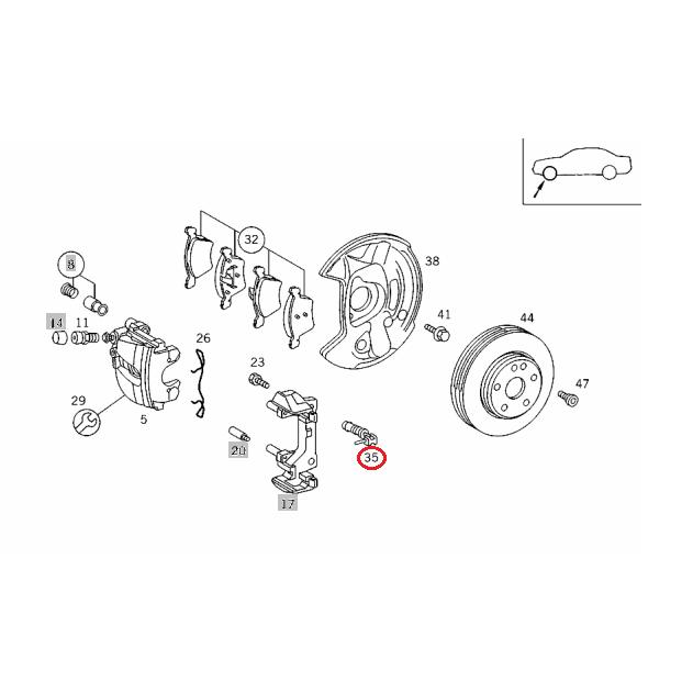 【febi bilstein】 フロントブレーキパッドセンサー [Benz,ベンツ,Cクラス,W202 / 2105401117,23223] | Mercedes-Benz | 01