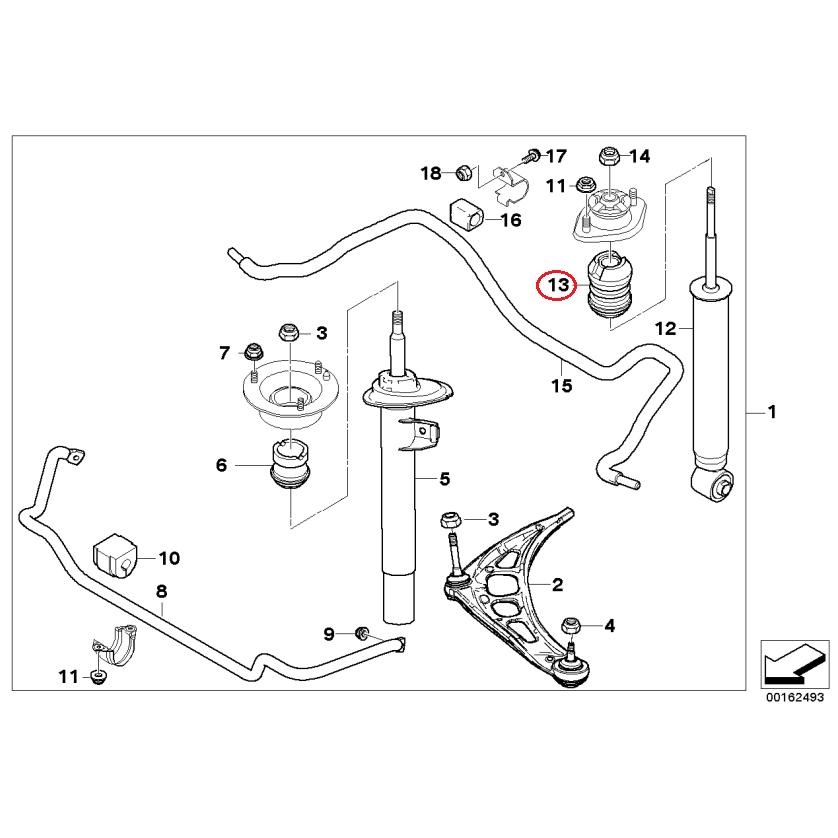【febi bilstein】 リアバンプラバー [BMW,3シリーズ,E36 / 33531138109,26183] | BMW | 01