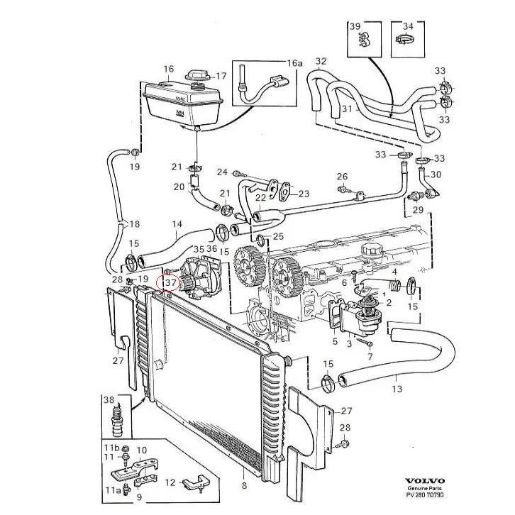 【Saleri SIL】　ウォーターポンプ　[インペラー: 強化プラスチック] [VOLVO,ボルボ,960 / 8694628,271984,272482,PA1119] | ボルボ | 01