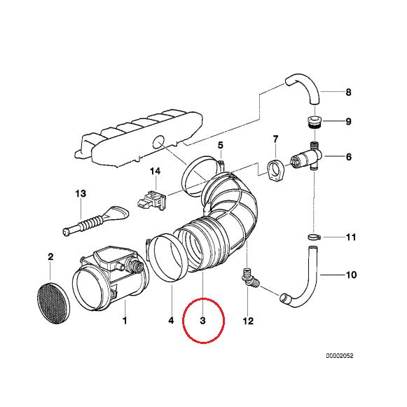 【Febi bilstein】 エアダクトホース [BMW,5シリーズ,E34 / 13541726634,30622] | BMW | 01