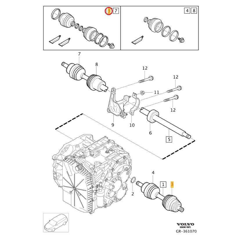 【GKN】 ドライブシャフトブーツ(アウター) [VOLVO,ボルボ,V60 / 30751820,307185] | ボルボ | 01