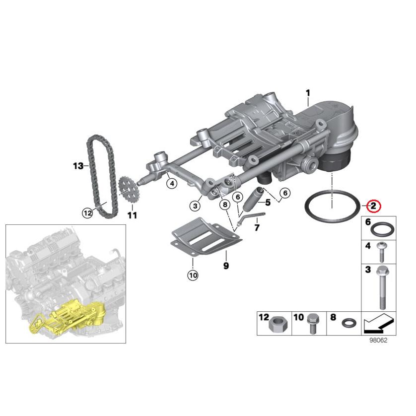 【elring】 エンジンオイルパンシールリング [BMW,7シリーズ,E65,E66,E67 / 11417508114,359.190] | BMW | 01