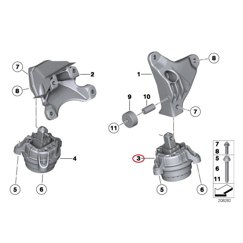 【febi bilstein】 エンジンマウント左 [BMW,5シリーズ,F10 / 22116777365,22116793679,36684] | BMW | 01