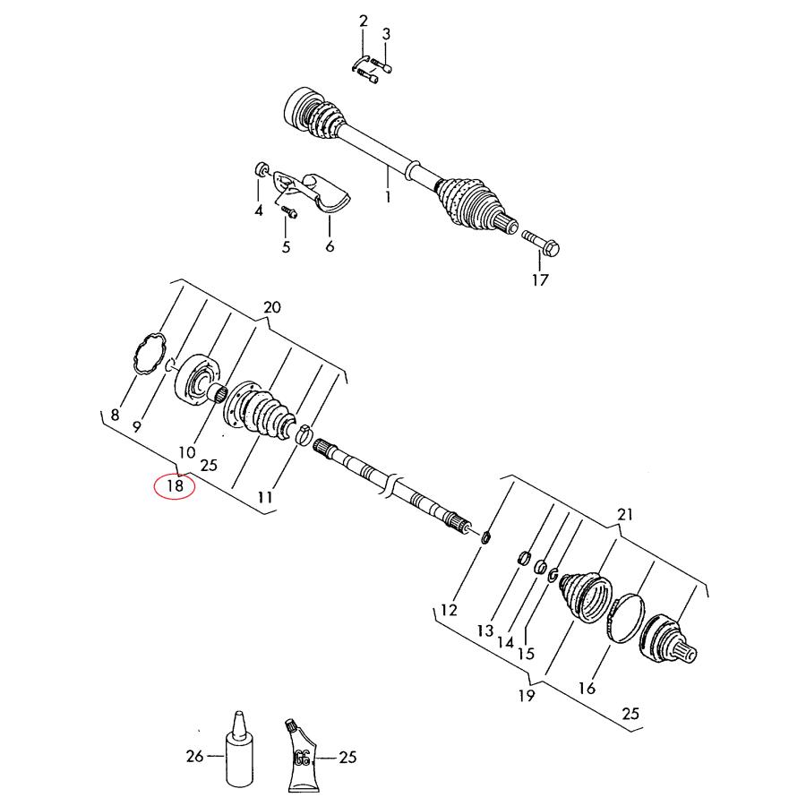 【febi bilstein】 ドライブシャフトブーツキット(インナー) [AUDI,アウディ,A3 / 1K0498201,1J0498201C,38365] | Audi | 01