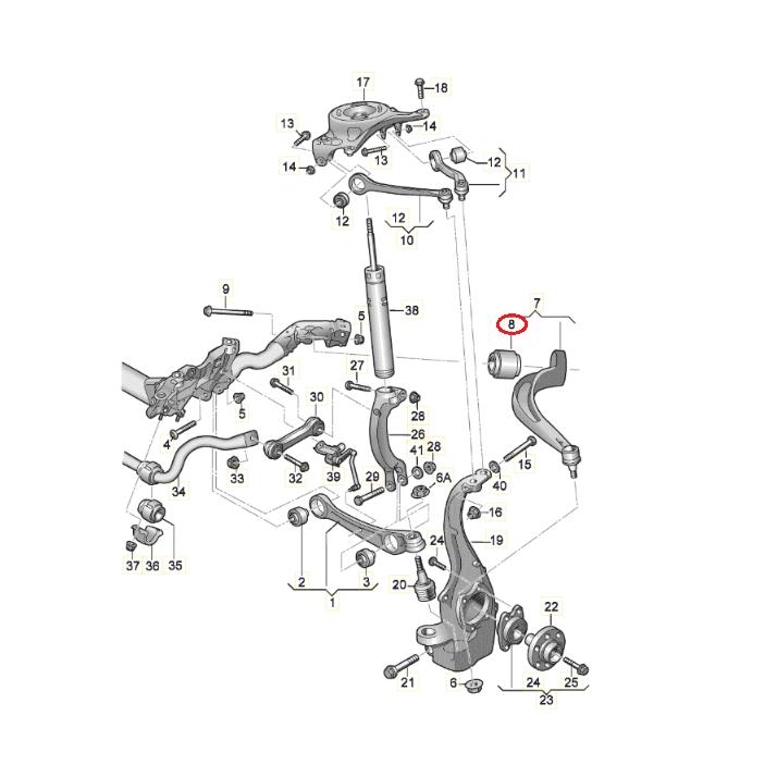 【febi bilstein】 フロントロワーアームブッシュ [AUDI,アウディ,A5 / 8K0407183G,8K0407183F,38547] | Audi | 01