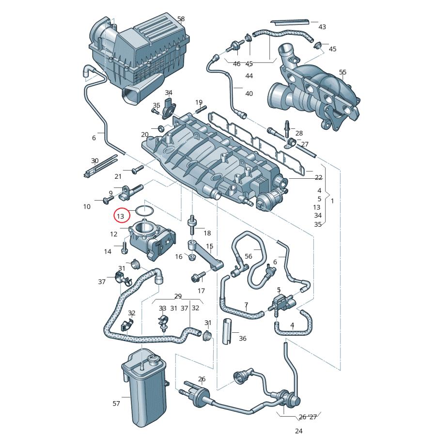 【febi bilstein】 スロットルボディガスケット [AUDI,VW,アウディ,フォルクスワーゲン / 06F133073D,06F133073C,39736] | Audi | 01
