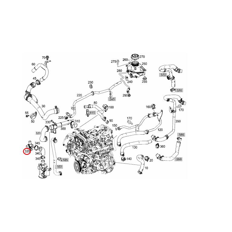 【METZGER】 クーラントフランジ(Oリング付き) [Benz,ベンツ,Cクラス,W205 / 2742000256,4010281] | Mercedes-Benz | 01